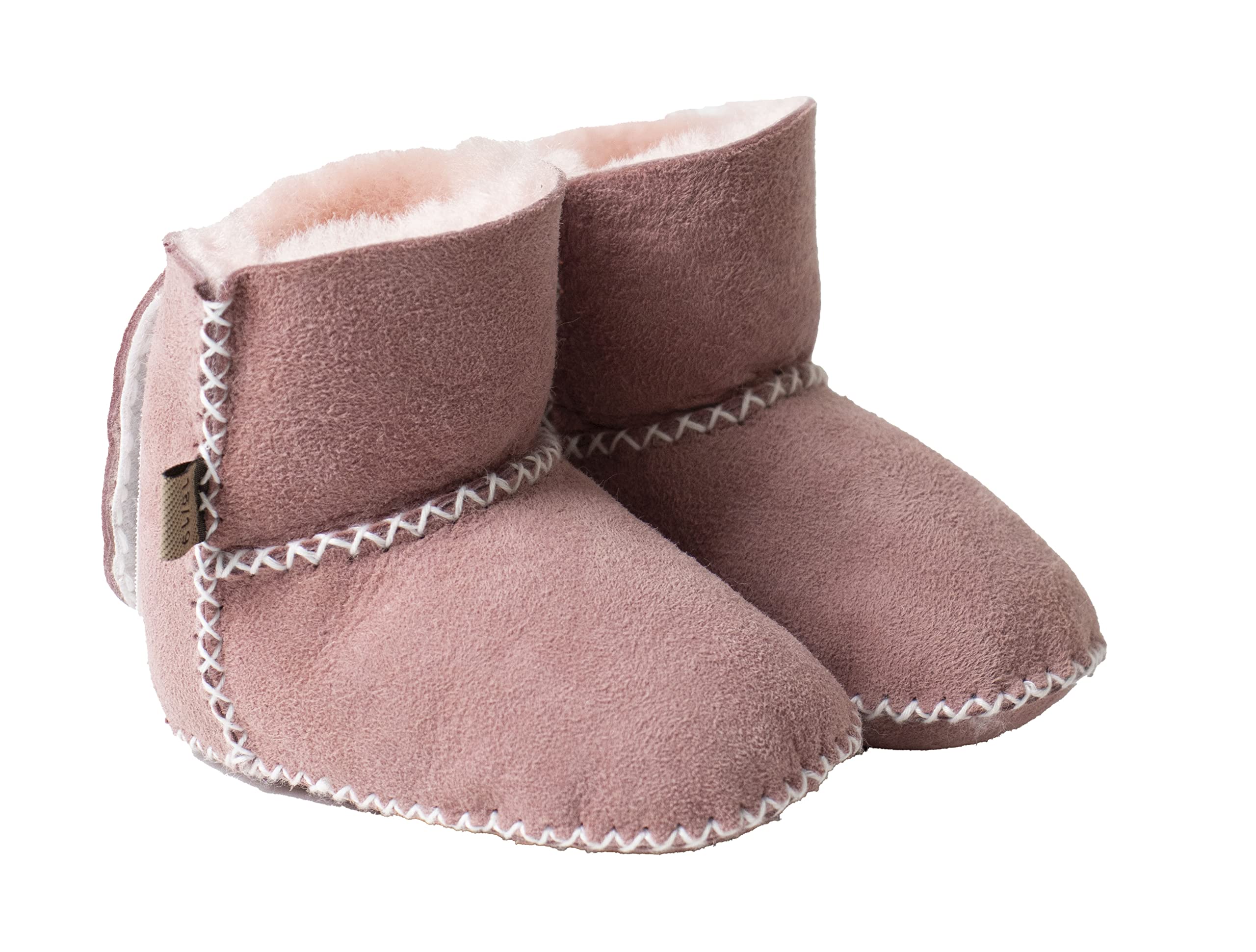 Reissner Lammfelle Engel Baby Booties Modell Paris aus Lammfell mit Klett Fersenverschluss