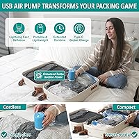 Vista 3 de Cozy Essential Travel Vacuum Storage Bags with Rechargeable Wireless Electric Pump, Space Saver Bags for Luggage, Suitcase, Carry-On, for Clothes