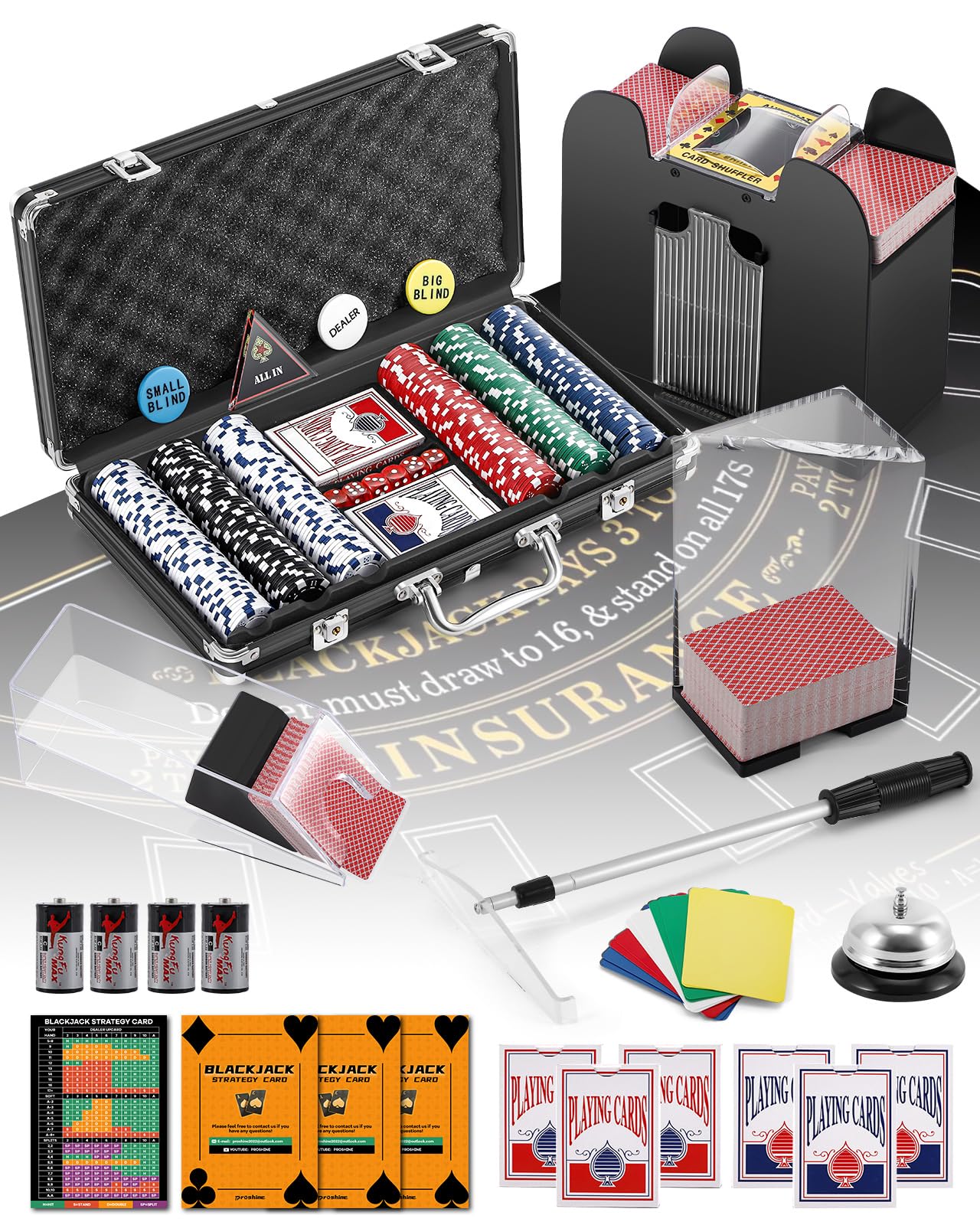 Amazon | Proshine ブラックジャックセット カジノセット ブラック