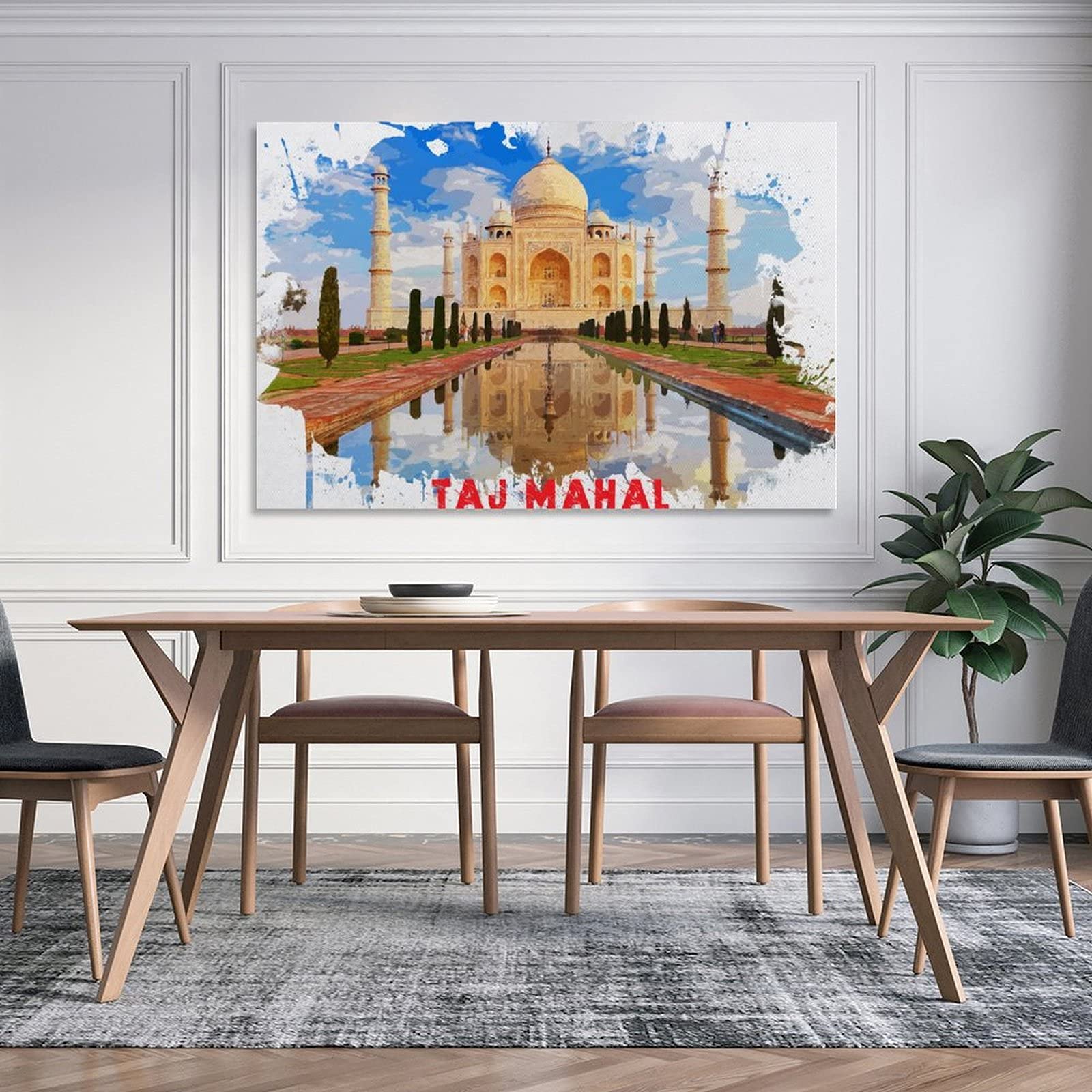 Amazon｜タージマハル水彩画絵画観光都市の風景インテリアアート