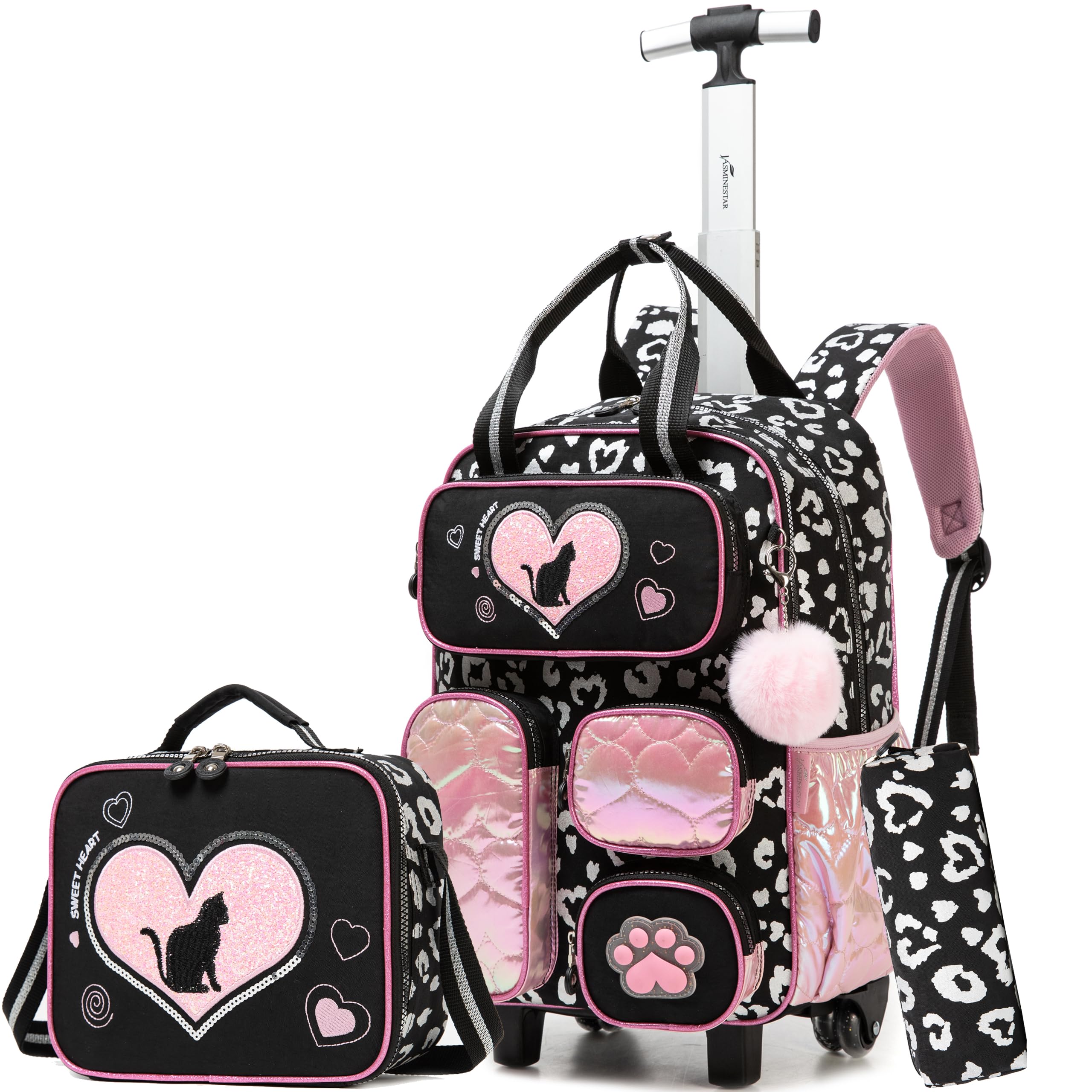 Trolley Scuola Bambina Zaino Scuola Elementare Trolley Bagagli da Viaggio
