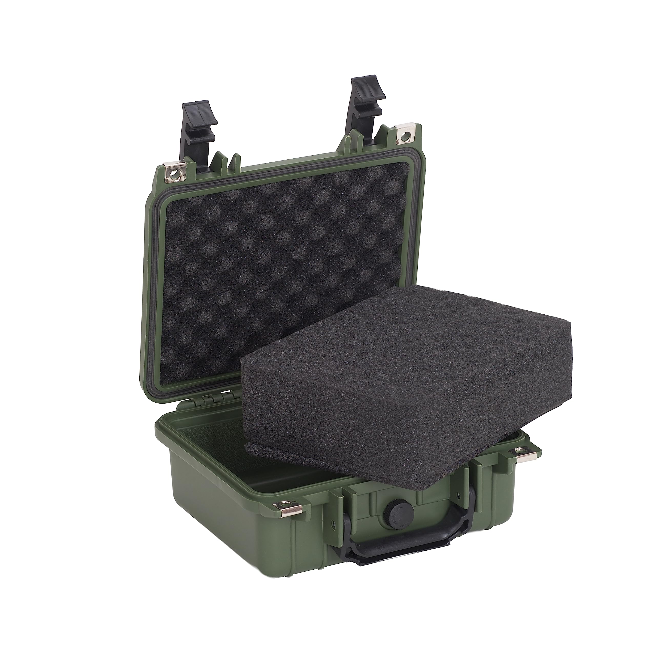 MEIJIA Waterproof Protective Case,Hard Camera Case with Customizable Foam, Fit for Drones Camera, Lens,10.62 x9.68x4.87inches (Green) - Image 2