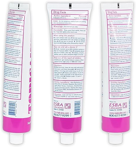 Miniatura 5 de 5 - Peso neto 4 oz (113 gramos) Gel anorrectal de lidocaína