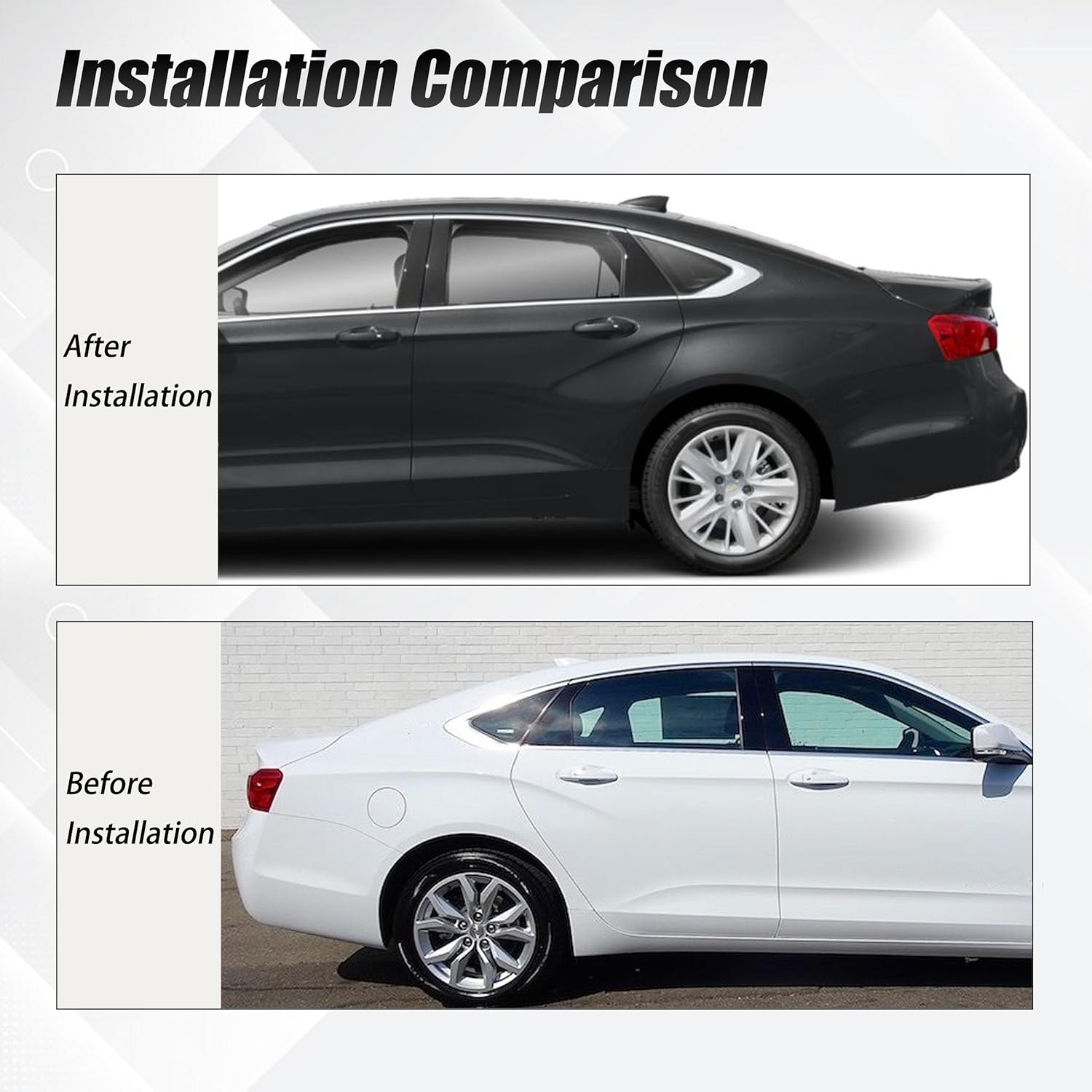 AUCERAMIC Glossy Black Exterior Door Handle Cover Trim W/ 4 Smart Keyhole Fit 2014-2022 Chevy Chevrolet Impala Malibu Volt Equinox Traverse Camaro GMC Acadia Terrain Caps Overlay