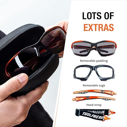 Miniatura 6 de ToolFreak Recka - Conjunto de gafas y gafas de seguridad, clasificado según ANSI z87.1-2015, accesorios incluidos