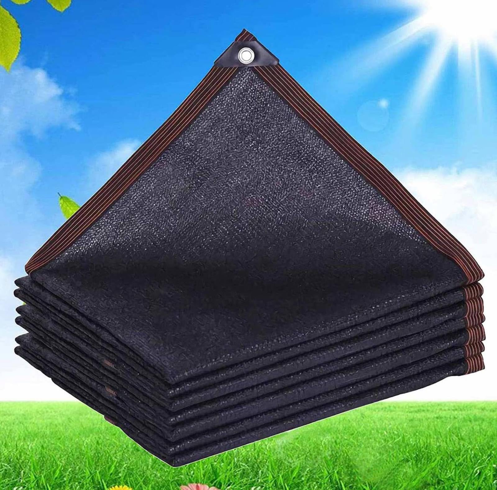 Red e negra de 4 x 8 m para jardín, invernadero, patio y balcón, 90% de protección UV, protección térmica y protección solar para plantas al aire libre