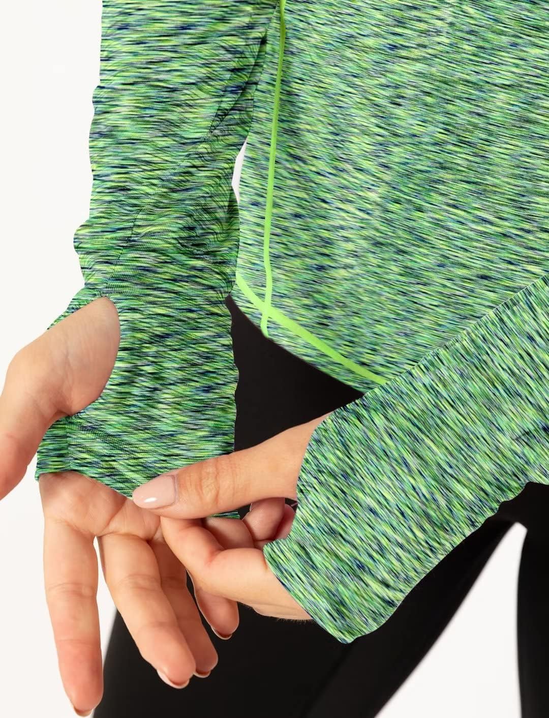 Zengjo Womens Quarter Zip Long Sleeve Workout Tops 1/4 Zip Running Pullover - Image 3