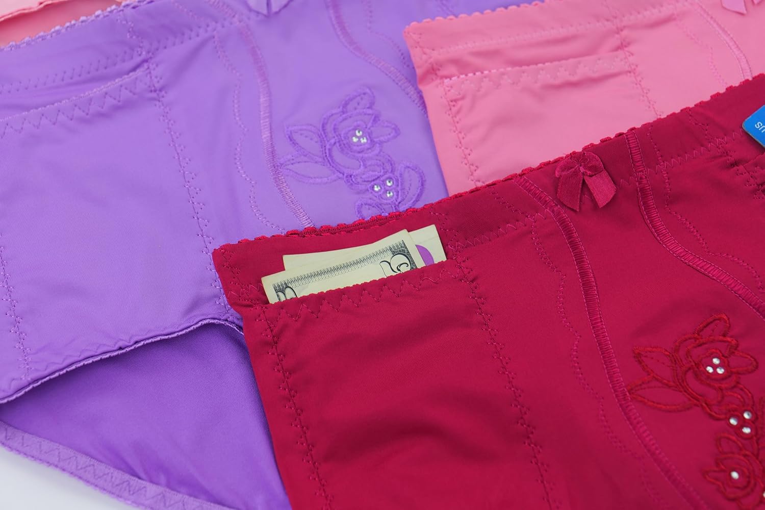 ToBeInStyle Women's 6 Pack High Waist Concealed Slit Pockets Elegant Print Girdle Briefs - Image 7