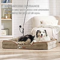 Vista 181 de Bedsure - Cama ortopédica mediana para perros, sofá cama impermeable para perros medianos, espuma de soporte con funda extraíble y lavable, forro