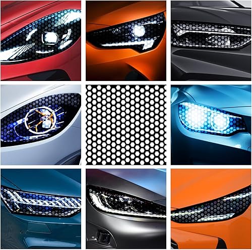 Miniatura 6 de 2 calcomanías con forma de panal de luz trasera de automóvil, 18.8 x 11.8 pulgadas, cubierta de luz trasera personalizada, funda protectora duradera