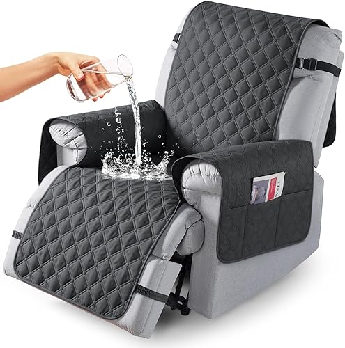 Miniatura 36 de TAOCOCO Fundas reclinables 100% impermeables, fundas de sofá reclinable con correas para las piernas, funda de sofá reclinable reversible para silla