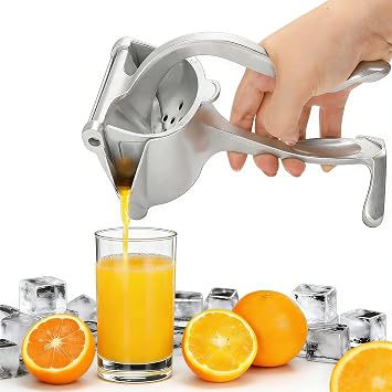Handheld Manual Juicer Squeezer, Heavy Duty Aluminum Alloy Hand Juice Press with Seed Filter, Multifunctional Citrus Fruit Juicer for Lemon, Lime, Orange, Pomegranate, Apple Bar & Home Use