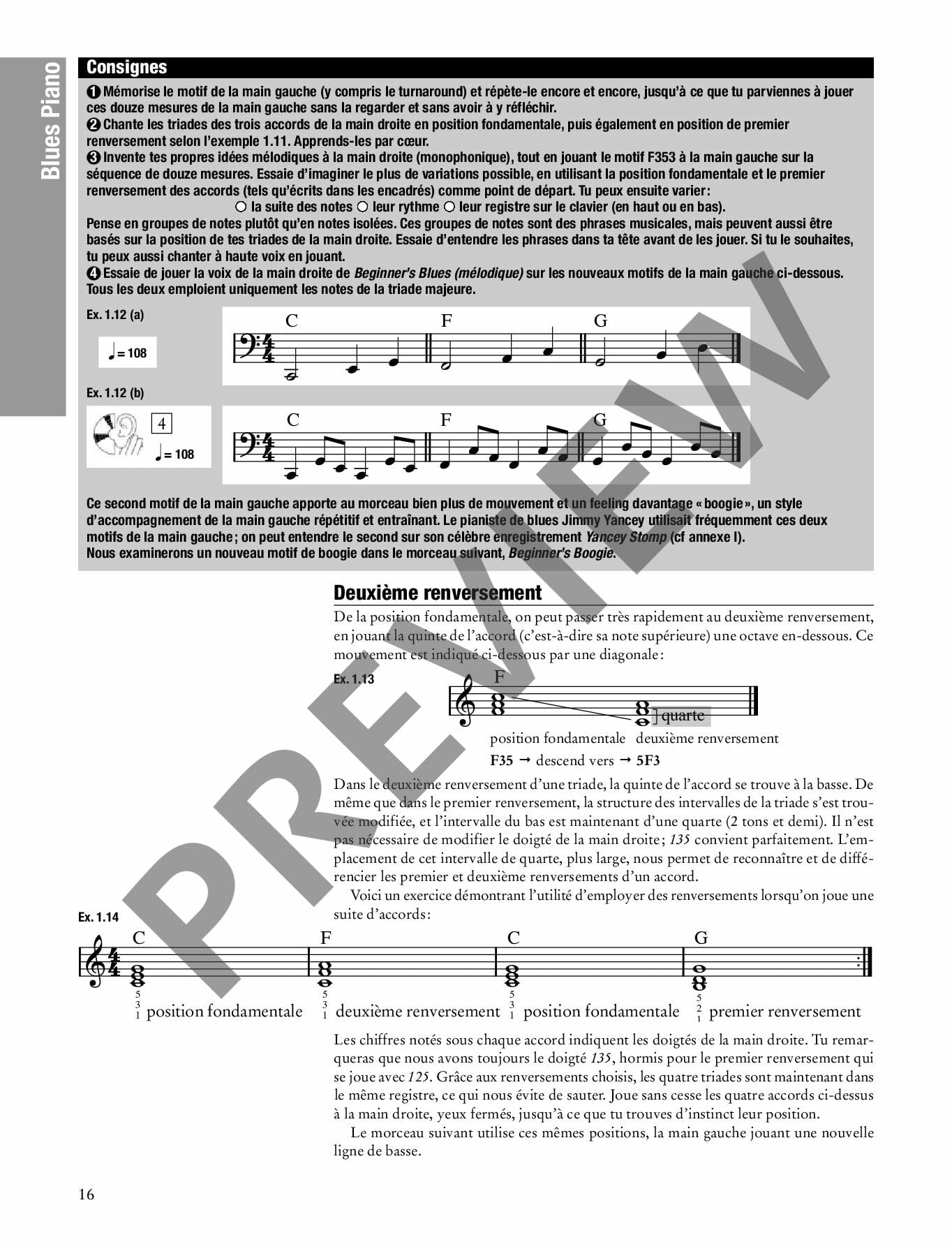 Blues Piano 1: Les principes de base du piano blues, expliqués de façon claire et accessible. Tome 1, Piano, Méthode