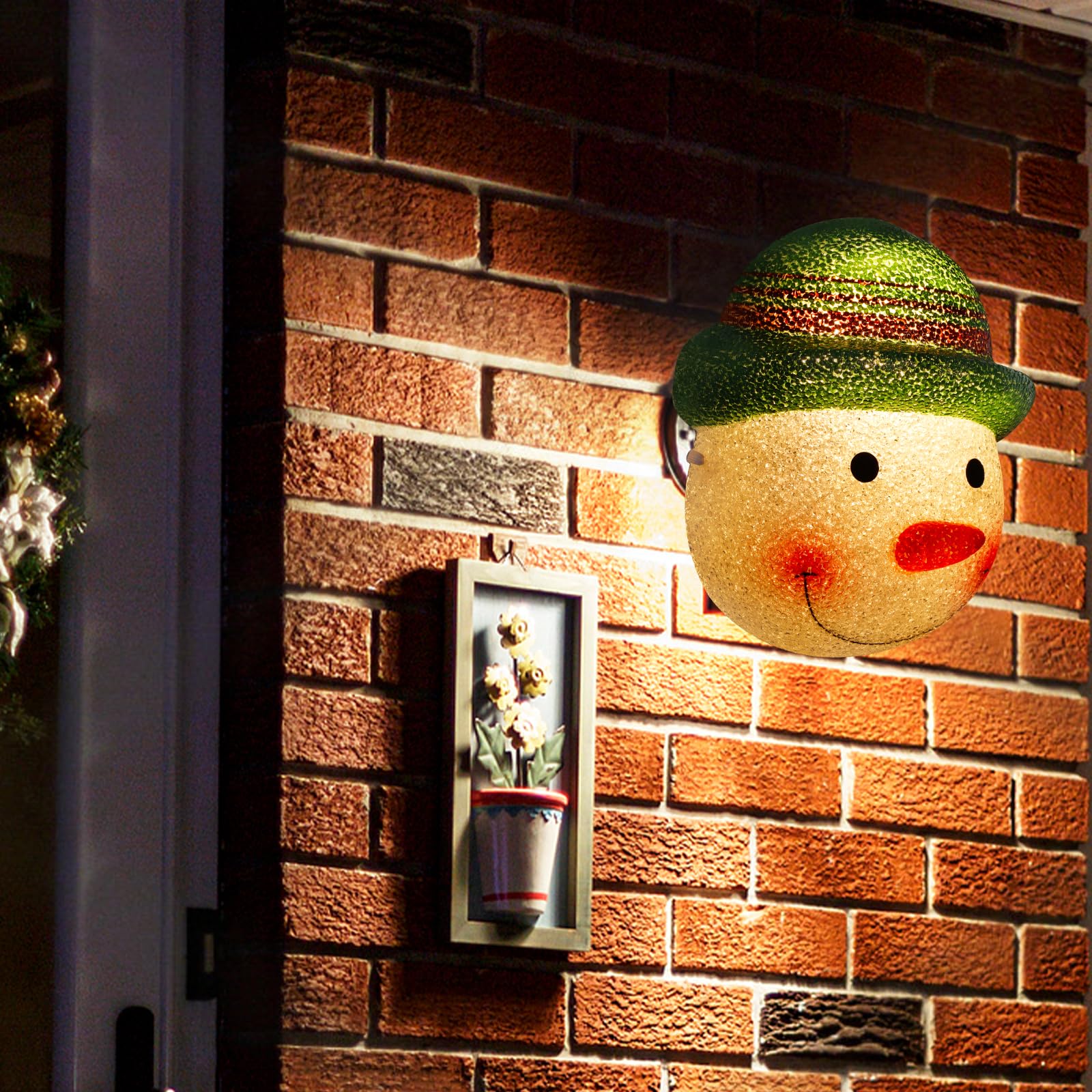 Christmas Snowman Porch Light Covers for Porch Lights, Garage Lights, Front Doors, Yards, Gardens, Large Lamps, Christmas Outdoor Decorations Snowman Lamp Post Covers Christmas Porch Decorations