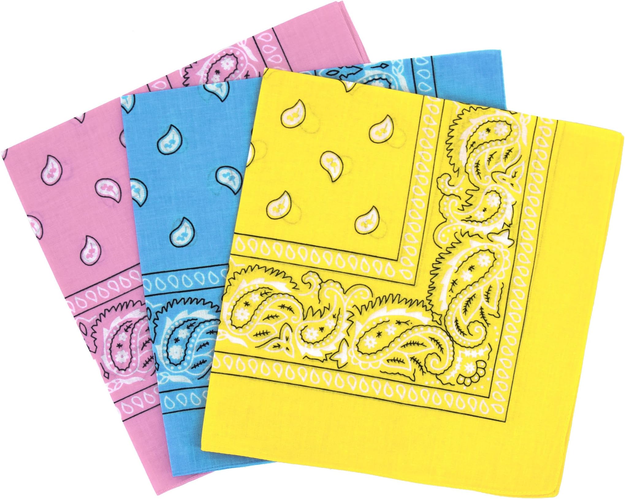 Cotton Paisley Bandana Scarf Headband 3 Pack