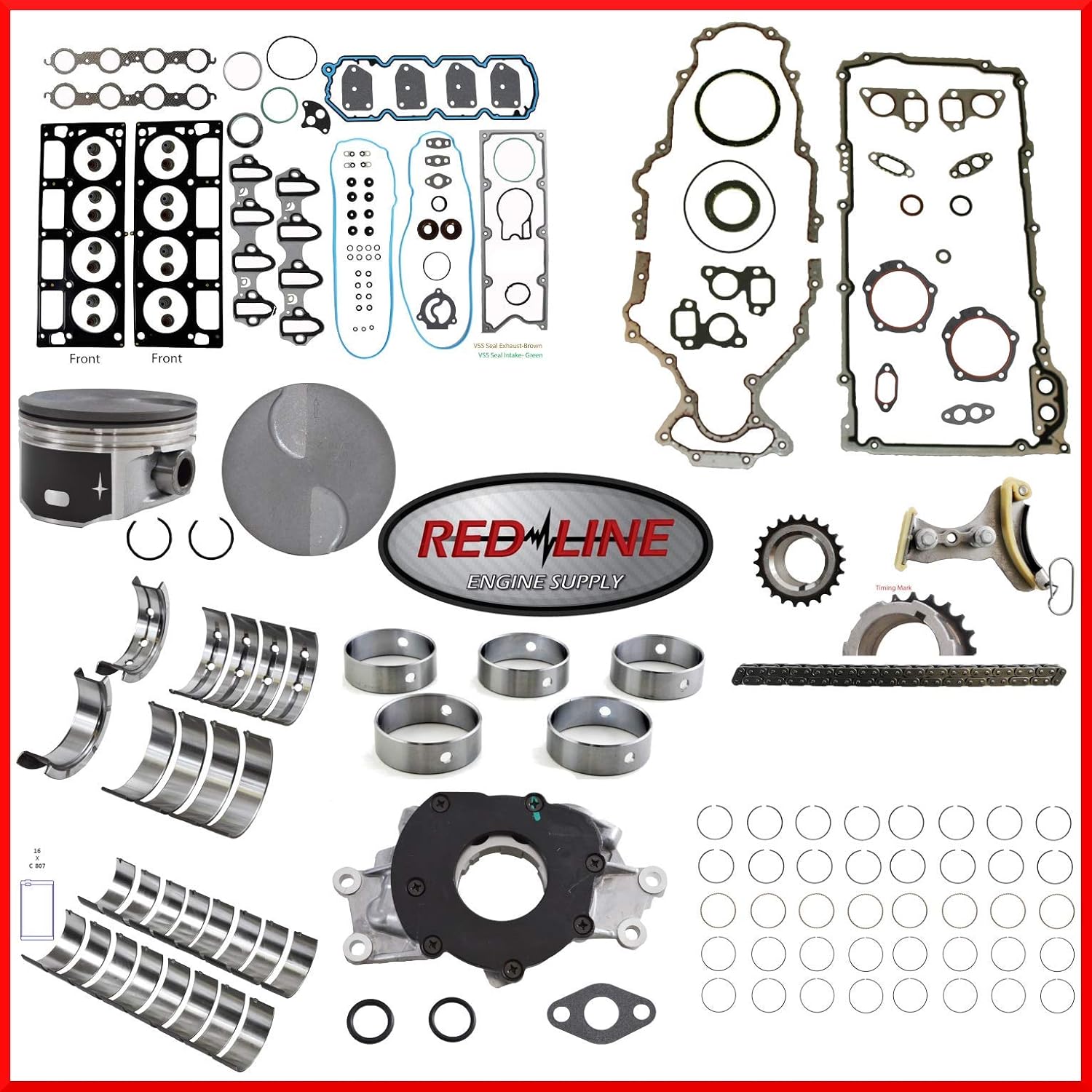 Engine Rebuild Overhaul Kit FITS: 2010-2014 GMC Chevrolet LMG Avalanche Silverado Sierra Suburban Tahoe Yukon 5.3L 325 OHV V8 16V VIN 0,3,7"