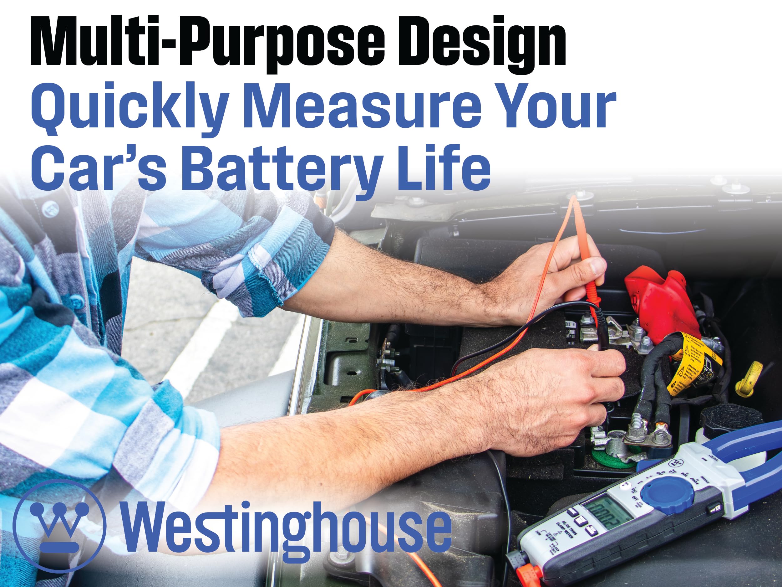Westinghouse Auto-Ranging True RMS Digital Clamp Meter, Non-Contact Multimeter, 600A Current & 1000V AC/DC Volt Meter, Continuity, Frequency, Temperature, Diode, Resistance, VFD, Capacitor Tester — Amazon image 3