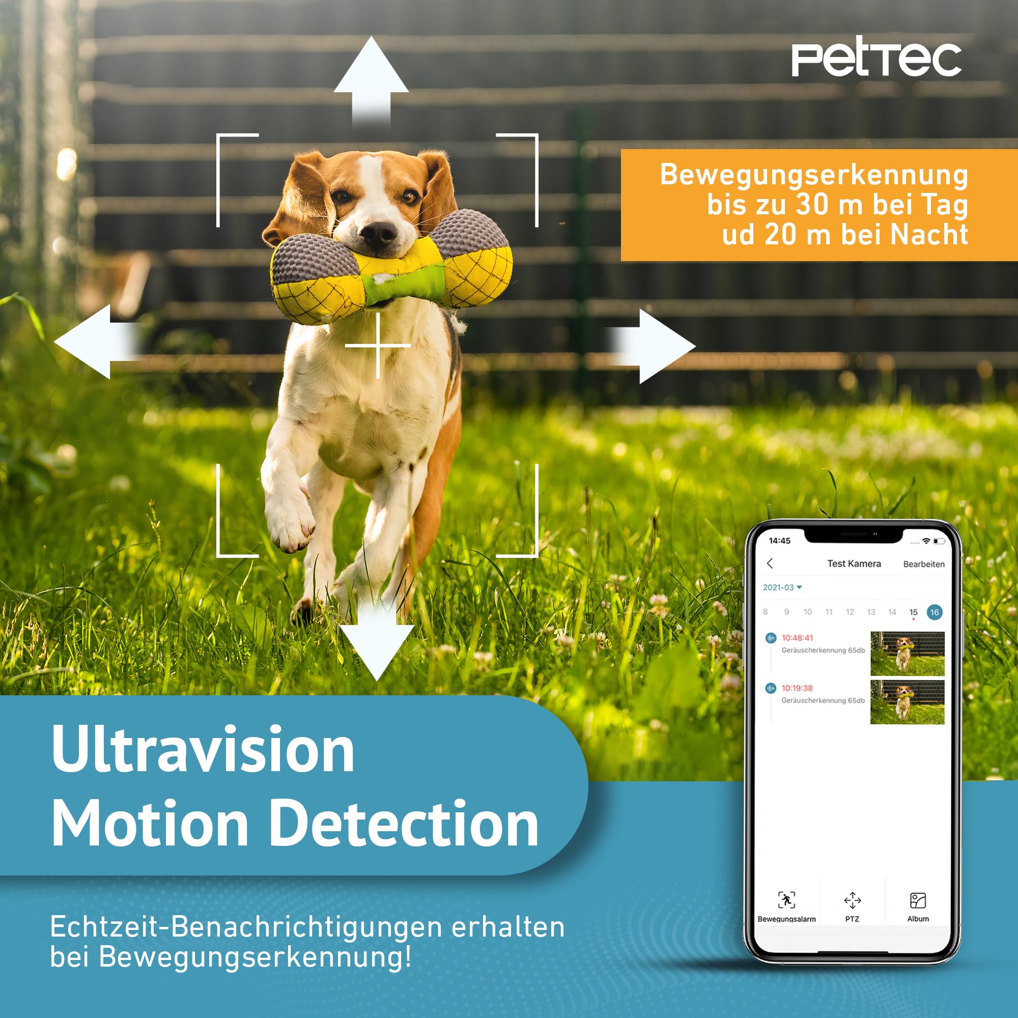 PetTec Solar Panel 4,4W für Überwachungskamera und Pet Cam mit LTE Weiß