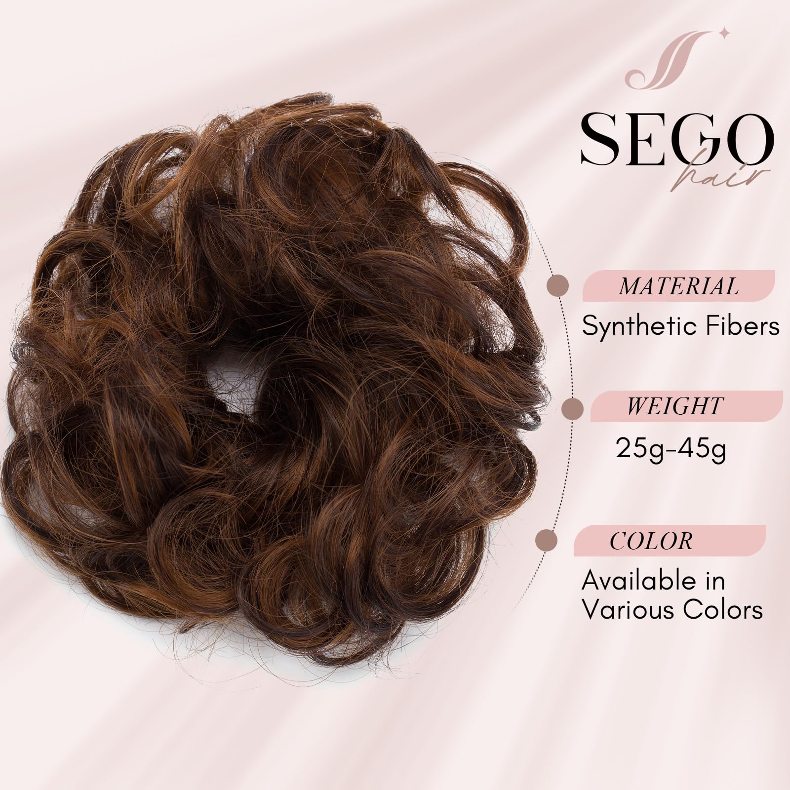 SEGOHAIR Messy Bun Hair Piece Fake Hair Bun Hair Scrunchies Bun - Image 2