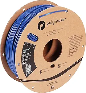 Polymaker PLA Filament, Blue 3D Printing PLA Filament 2.85mm 1kg - PolyLite 3D Printer PLA Filament, Dimensional Accuracy +/- 0.03mm, Compatible with Most 3D Printer, Blue