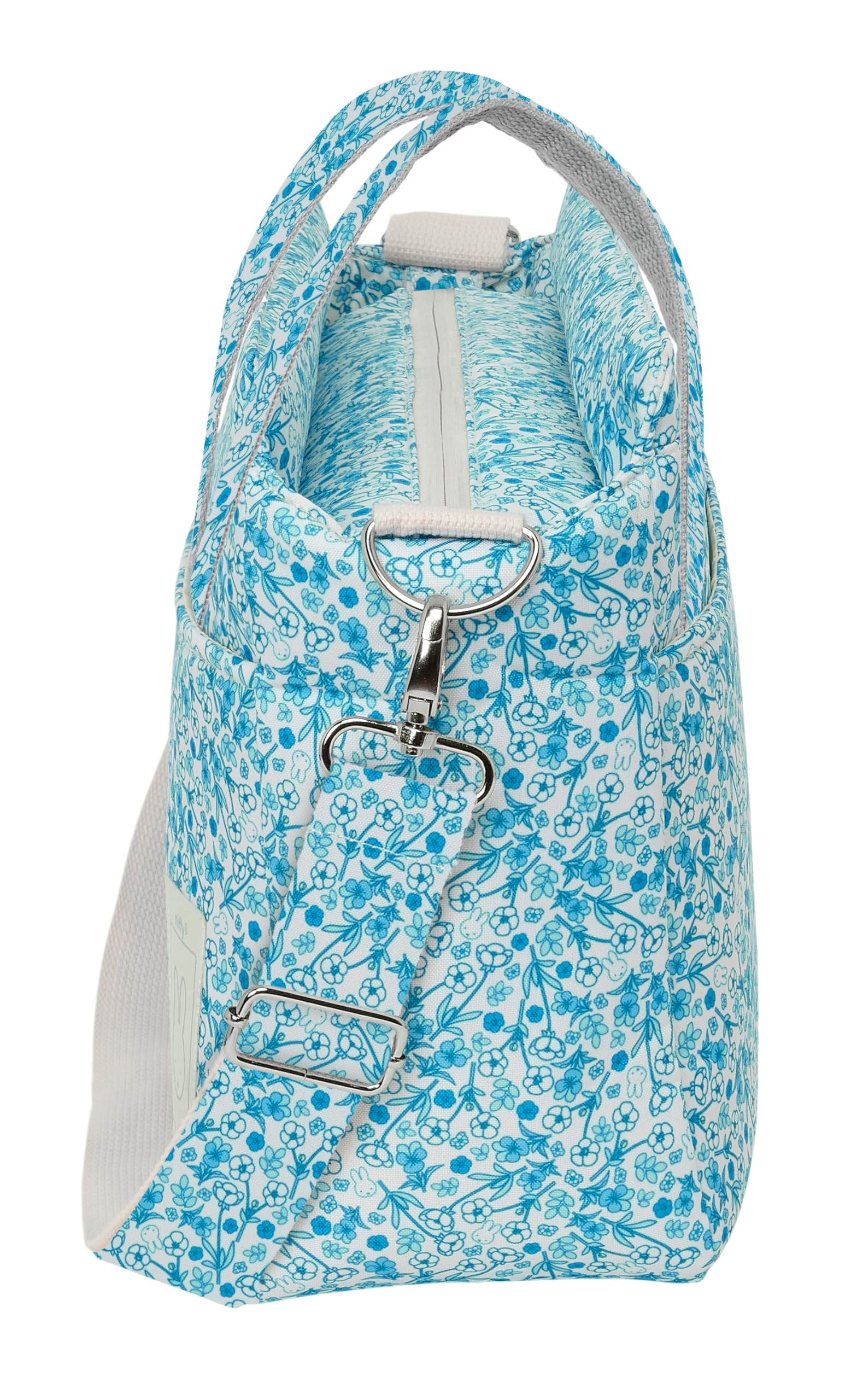 Safta MIFFY MUM GARDEN - Bolso Adaptable a Carrito de Bebé, Bolso de Bebé, Cómodo y Versátil, Calidad y Resistencia, 46x15x26 cm, Color Turquesa floral
