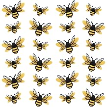 24 Pcs 3D Bee Decorations with 30 Adhesive Points, 2 Size Double Layer Glitter Honey Bee Stickers, Realistic Bees Cutouts Decals, Honey Decorations for Classroom, Outdoor Themed Decor, Home, Party