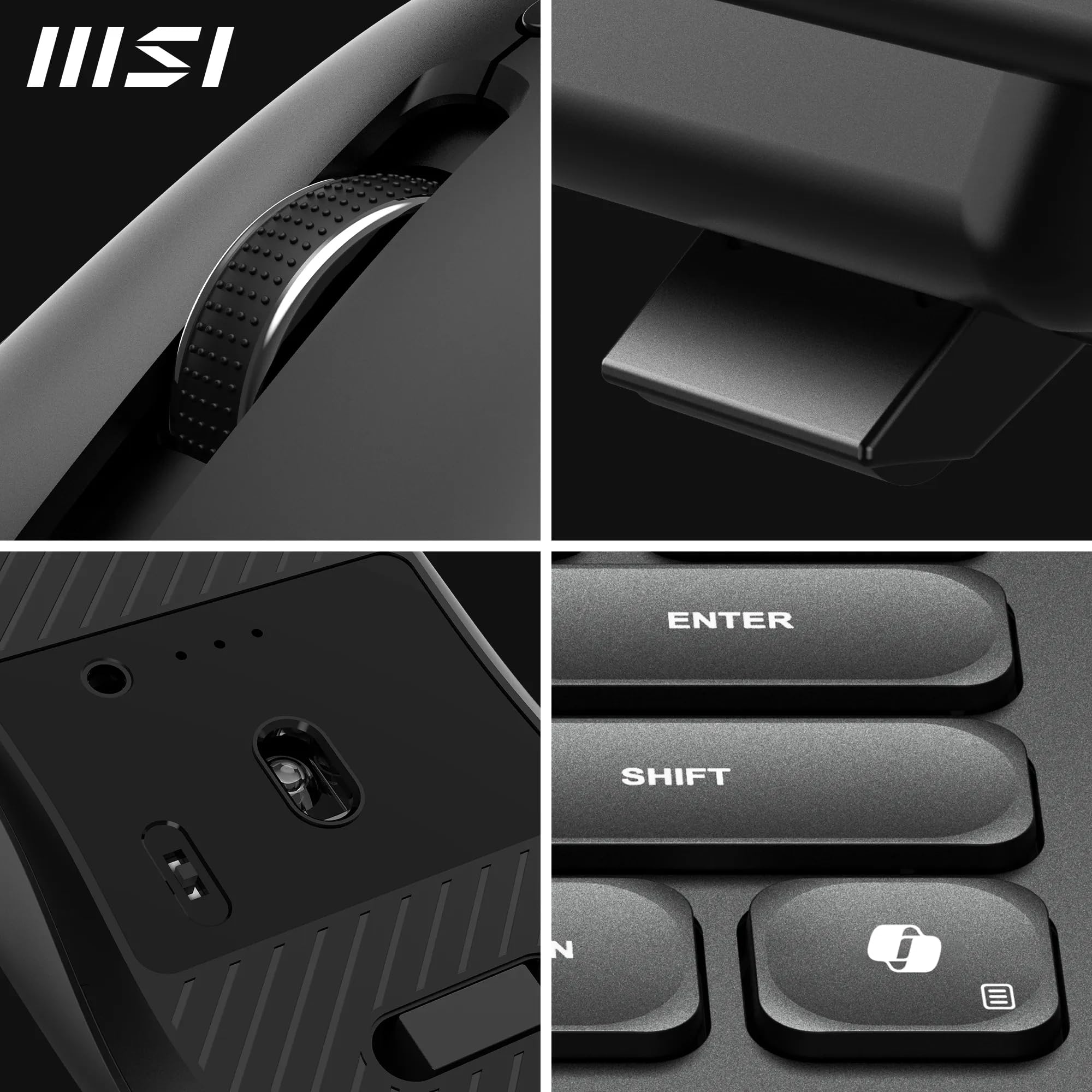 MSI FORGE K210 WIRELESS COMBO, QWERTY, IT Layout - Tastiera + Mouse Switch a forbice, Low-Profile, Wireless 2,4 GHz, Ricaricabile fino a 120 ore, USB 2.0, Mouse con sensore ottico 1600 DPI