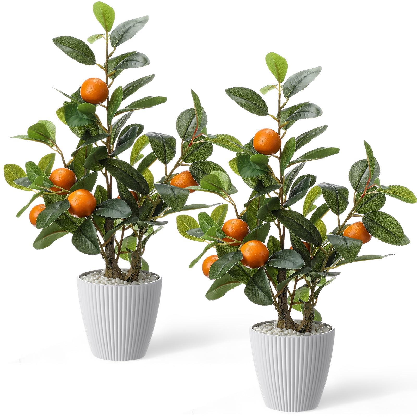 Amazon.com: Suncalla 2 Pack Artificial Orange Potted Plants 19.7