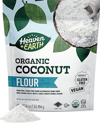 Heaven & Earth Organic Coconut Flour, 16oz | Gluten Free & Grain Free Flour | Keto Flour for Baking | Paleo Friendly | Low Carb Flour | Vegan