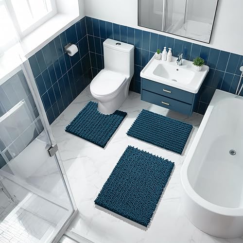 Miniatura 457 de Yimobra - Tapete de baño largo de felpilla, grande de 55.1 x 24 pulgadas, microfibra gruesa, absorbente, extrasuave, antideslizante, peludo, lavable