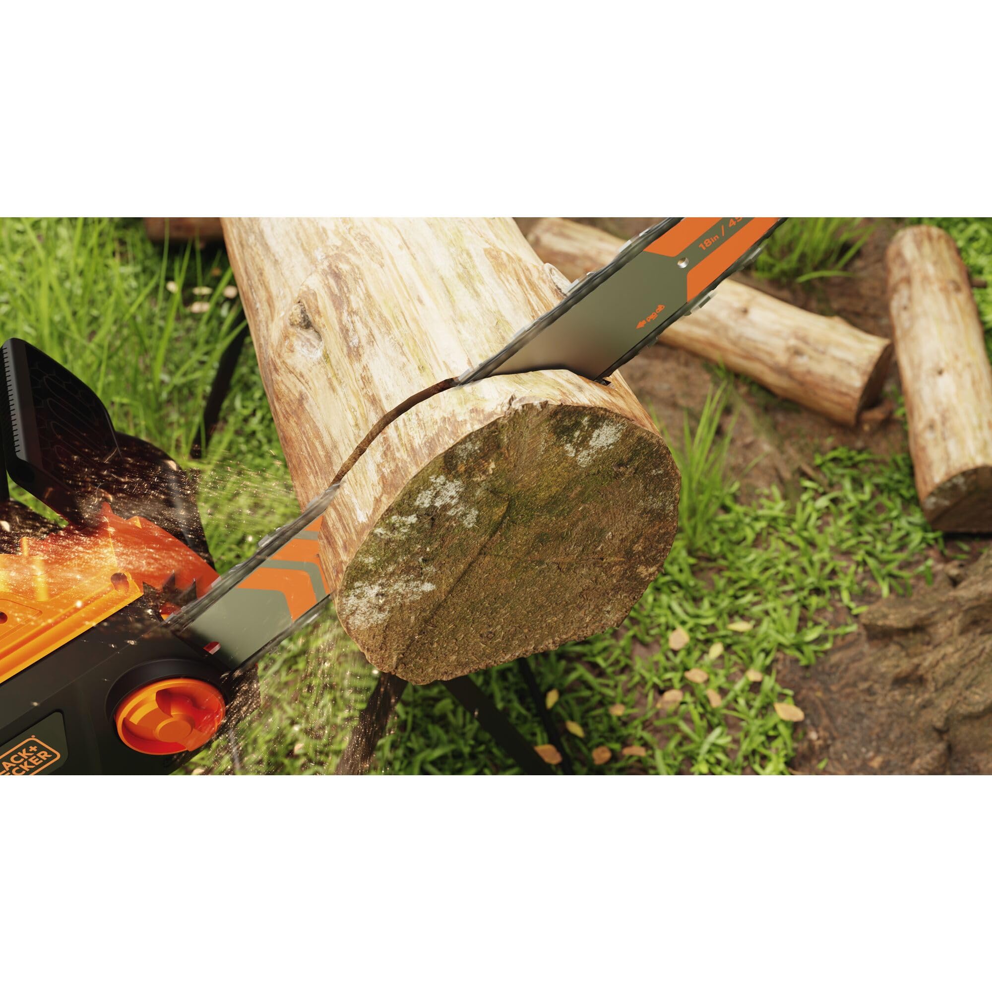 BLACK+DECKER BECS2245-QS Motosierra Eléctrica con Cable 2200 W, Espada de 45 cm, Velocidad de 14.5 m/s, Sistema de Auto-Engrase, Empuñadura Ergonómica y Anti-Vibración, Peso 5.5 kg