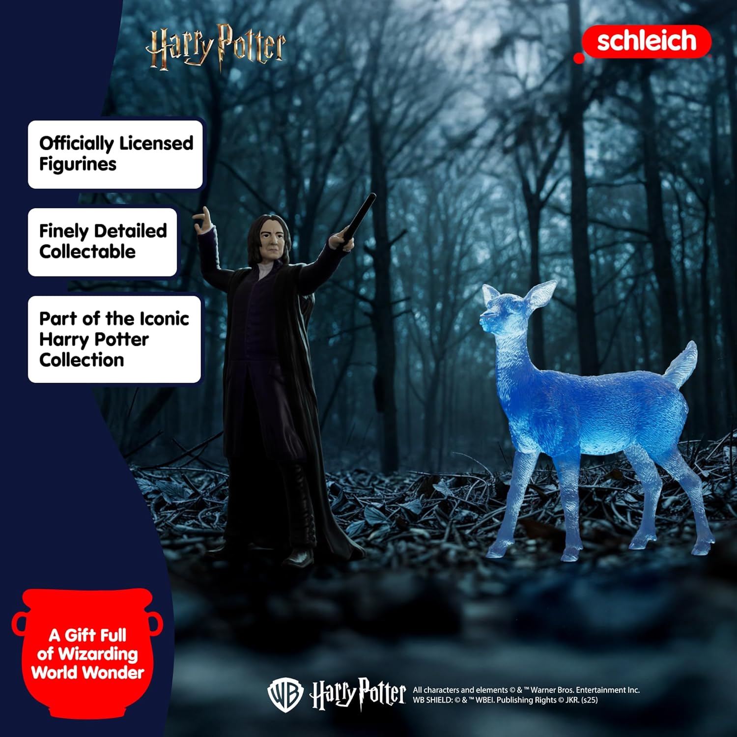 Schleich Harry Potter - Professor Snape and Patronus Deer Figurines - 2PC Harry Potter Set - Wizarding World Collectible Figures for Kids and Adults - Ages 6+ | 42683