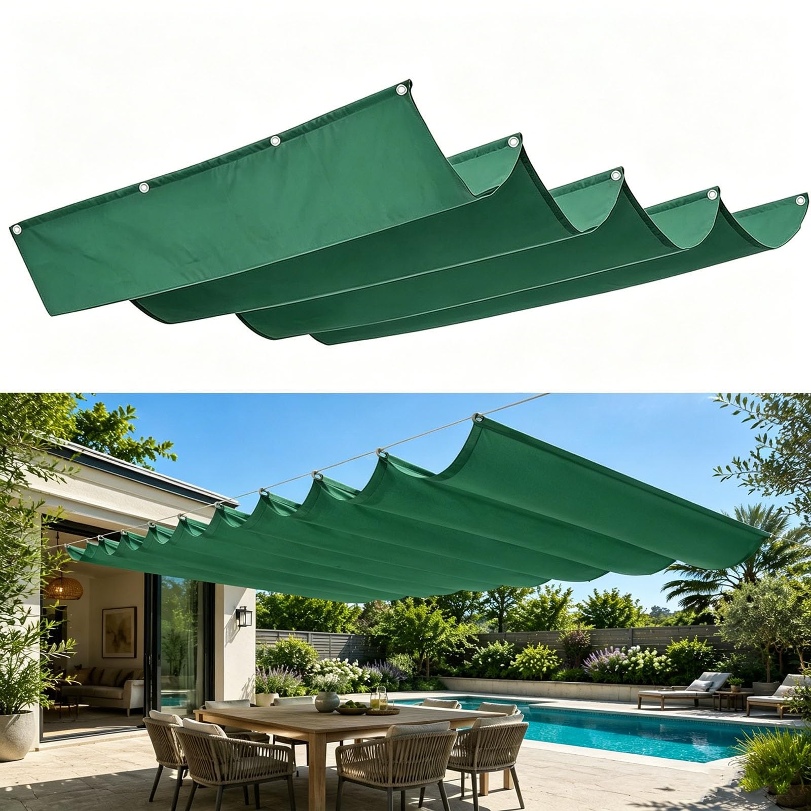 Tissu d'ombrage indéchirable et imperméable contre le vent pour grand jardin