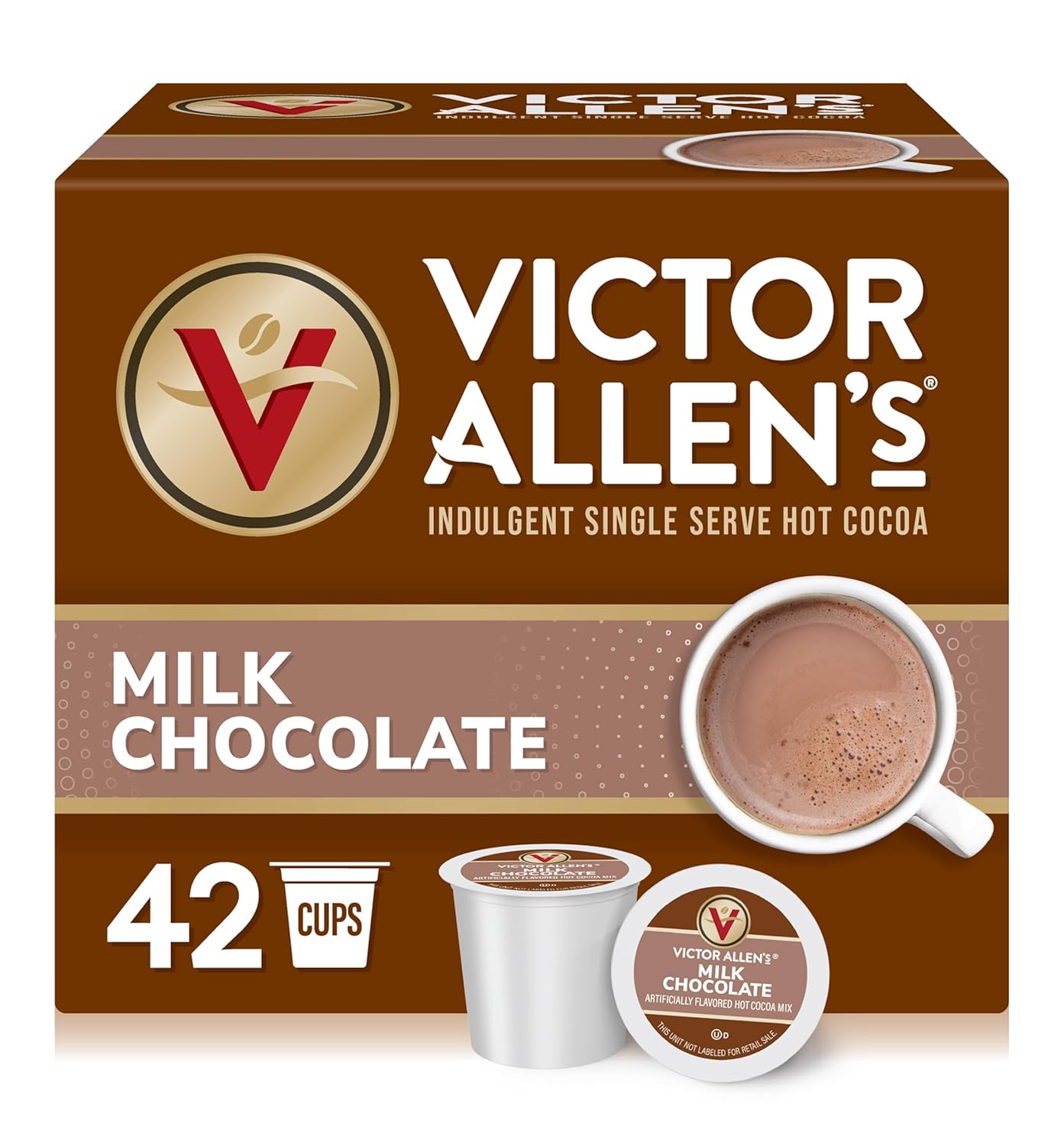 Victor Allen’s Coffee Milk Chocolate Hot Cocoa, 42 Count, Single Serve K-Cup Pods for Keurig K-Cup Brewers