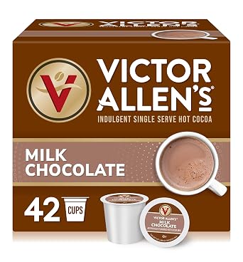 Victor Allens Milk Chocolate Flavored Hot Cocoa Mix, 42 Count, Single Serve K-Cup Pods for Keurig K-Cup Brewers