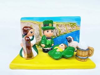 Irish Nativity Scene - Handmade in Clay - 1 block - 3.3"X2.2"X2.2" high, St. Patrick's, Dublin, Galway, Killarney, Cork, United Kingdom
