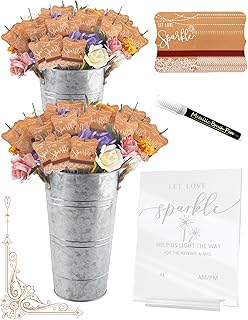 100+4 PCS Wedding Sparkle Tag & Holder Set, “Let Love Sparkle” Send-Off ...