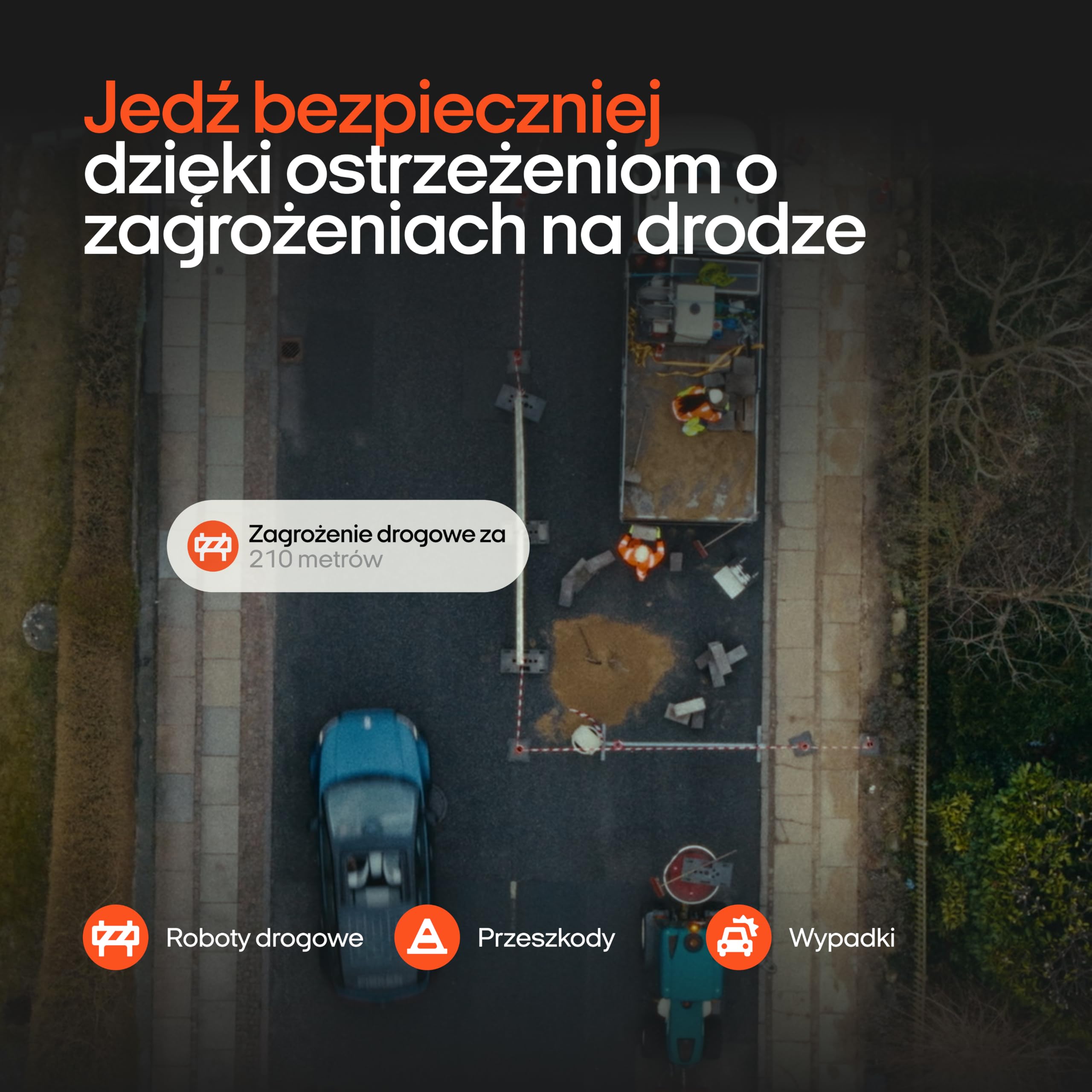 OOONO Co-Driver NO1 alarm drogowy – ostrzega o fotoradarach i zagrożeniach w czasie rzeczywistym | wskaźnik LED | automatyczna aktywacja przez Bluetooth | 1 szt.