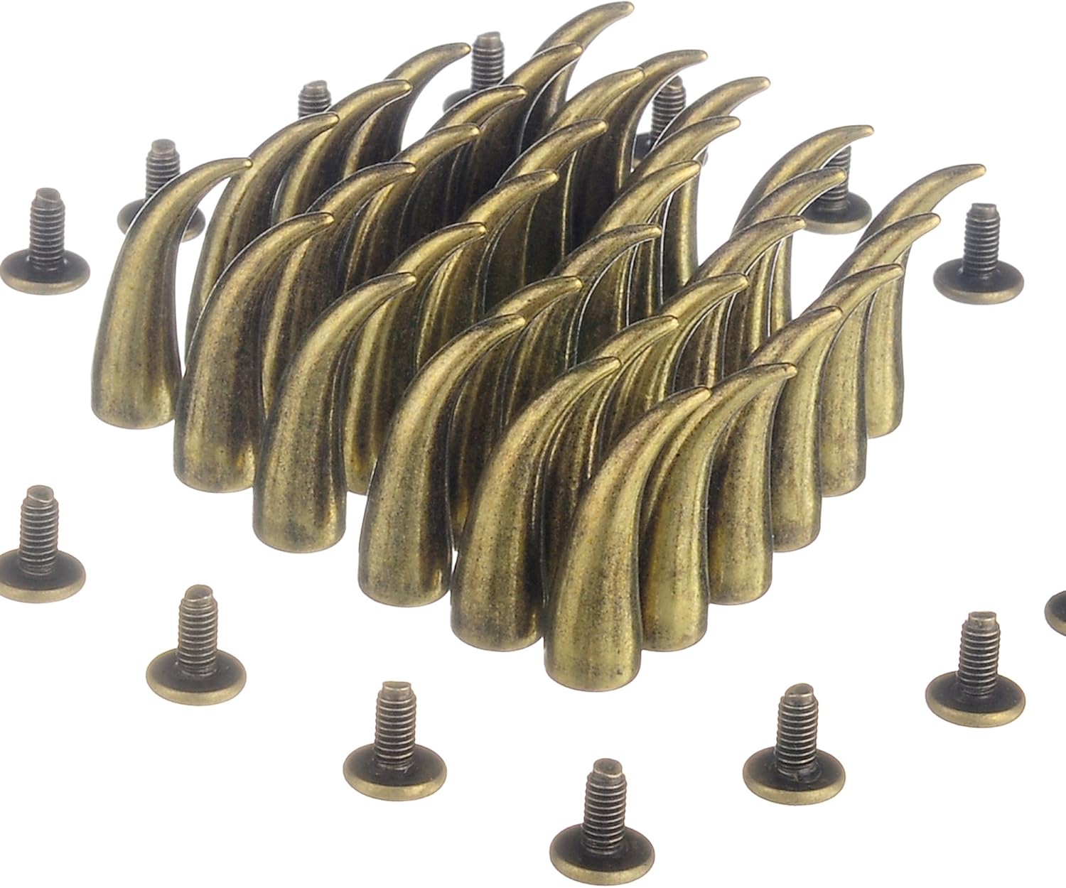 RUBYCA 500 Sets 21mm Silver Color Cat Claw Studs and Spikes Metal Screw Back Leather-Craft Findings