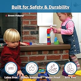 Cardinal Gates KEPK Large Hearth Pad Kit - Fireplace Baby Proofing - Adhesive Backed Fireplace Bumpers for Babies - 12.5 Feet of Padding with 3 Straight Pieces & 2 Corners - Made in The USA - Taupe