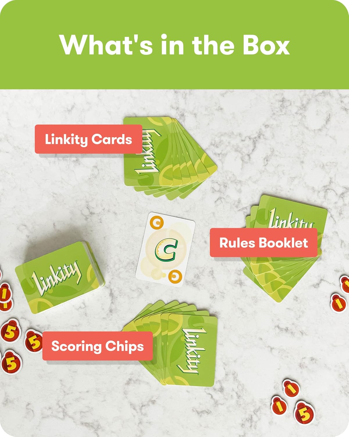 SimplyFun Linkity - Engaging Vocabulary and Word Association Educational Game for Ages 8 & Up, Perfect Word Game for Kids for Family Night, Classroom Learning, and Parties, for 3-8 Players