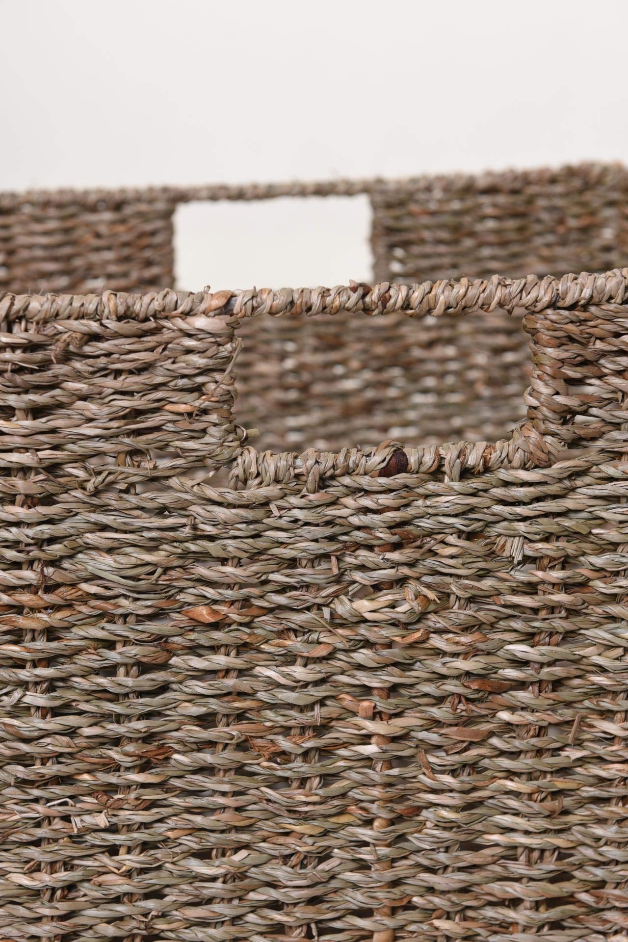 VIVANNO 2 Panier d'étagère Panier d'armoire jonc de mer pour Ikea Kallax/Expedit nature