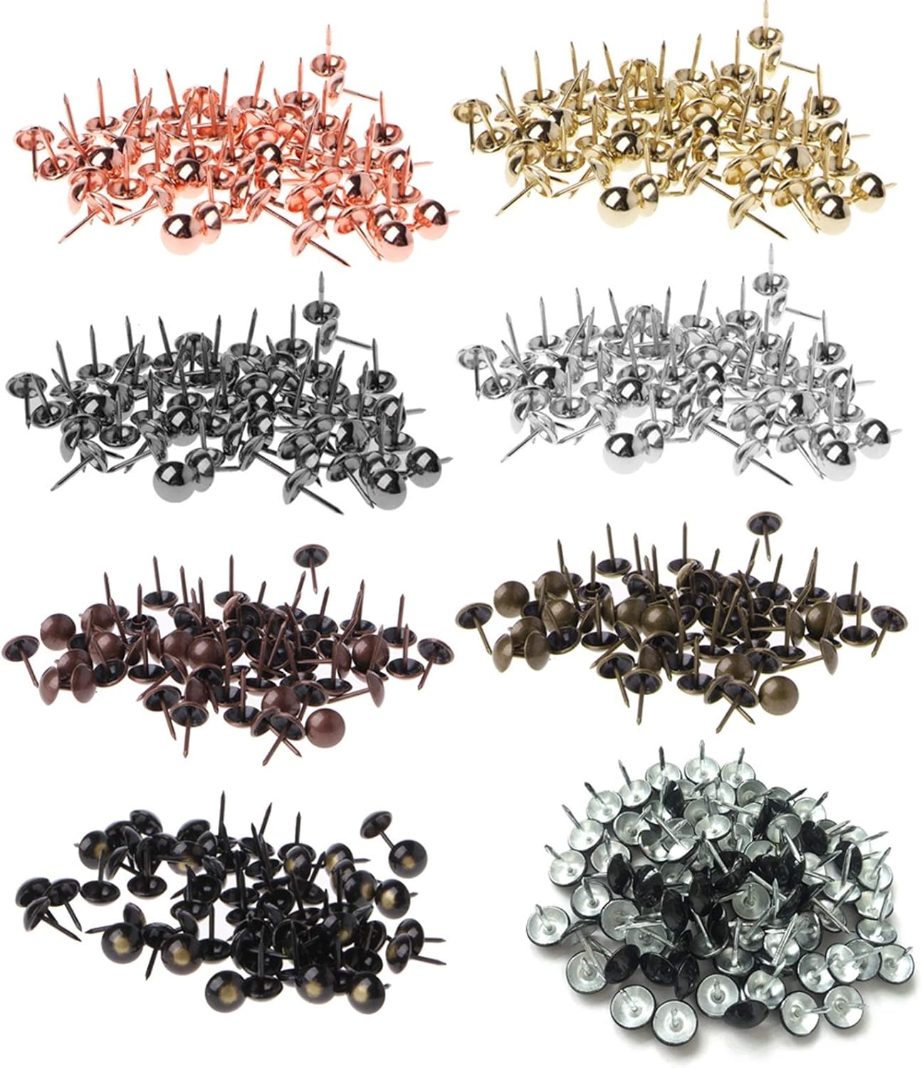 Furniture Tacks,Push Pins Thumbtack 100 Pieces of Antique Brass Interior Decoration Nails Furniture Tacks pushpins Hardware Decoration Usual and Practical Fasteners (Color : Black) (Color : Black) (C