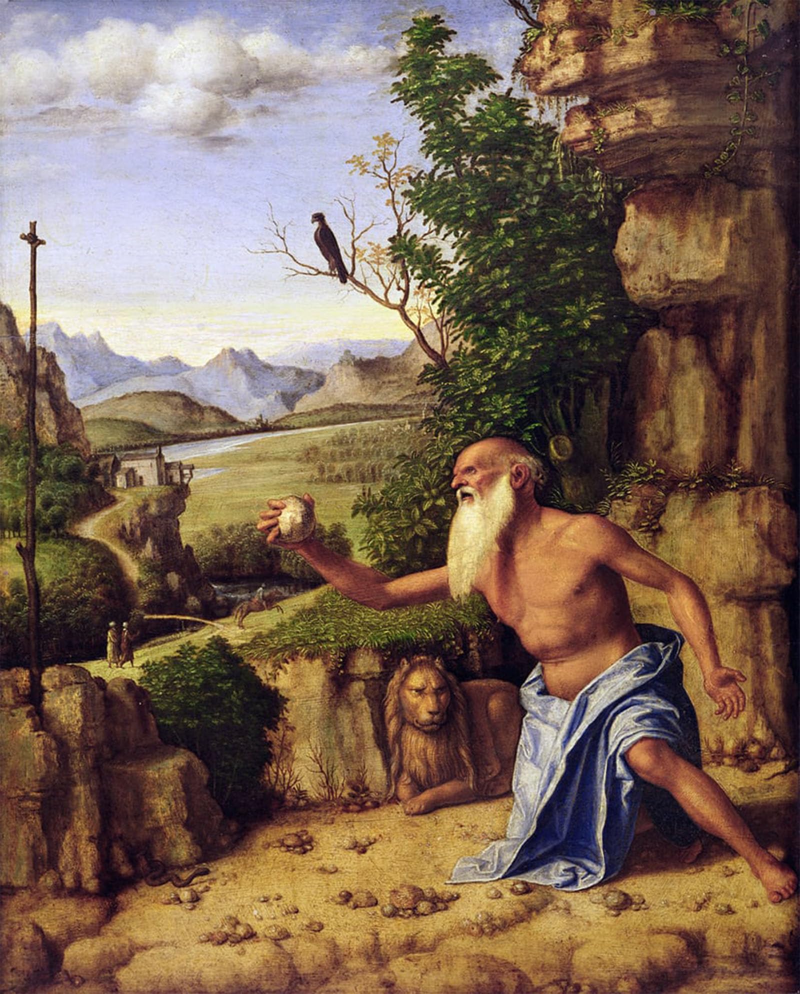 ARTXLXXBN Famous Painting Canvas Artwork Graffiti Print in a Landscape by Battista Cima Da Conegliano Portrait Canvas Image for Home Decor 60x90cm