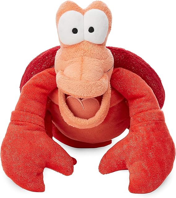 Disney Store Official Sebastian Soft Toy, Little Mermaid, 15cm/5, Cuddly Toy Made with Soft-Feel Fabric with Embroidered Features and a Shimmery Finish, Suitable for All Ages