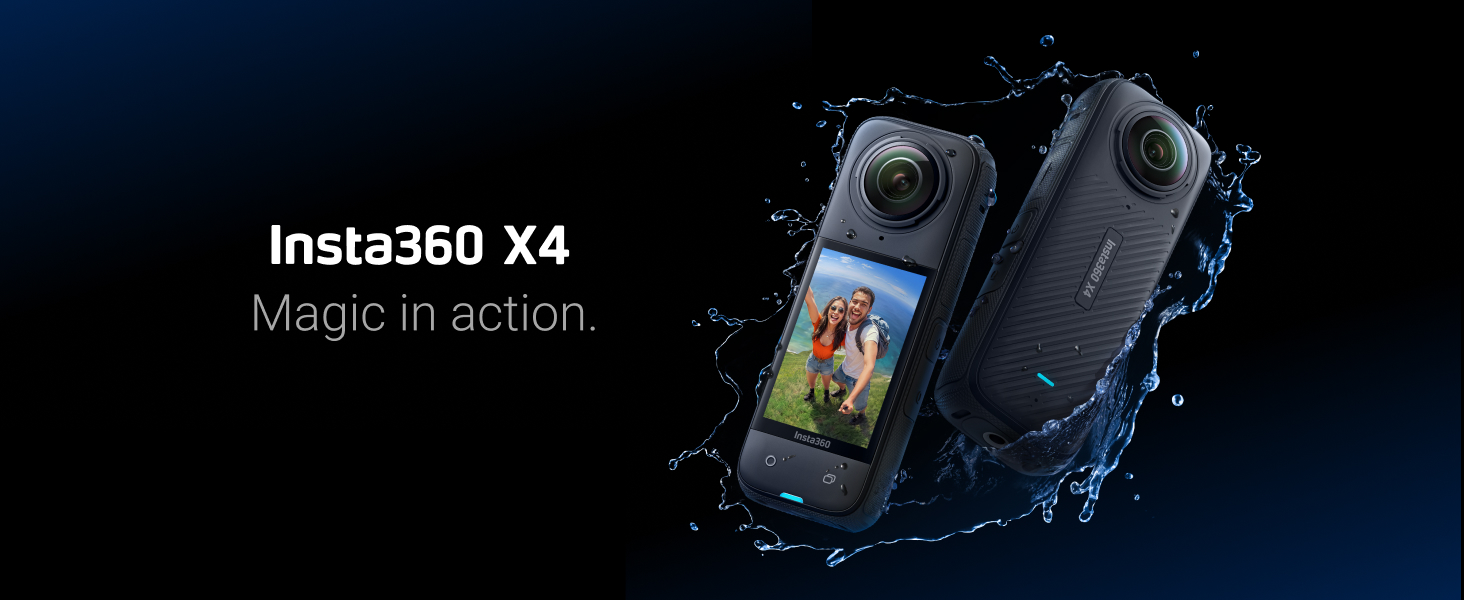 Insta360 X4-8K Waterproof 360 Action Camera, 4K Wide-Angle Video