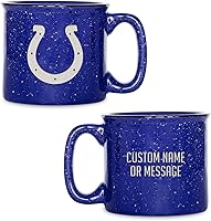 Vista 23 de Rico Industries NFL New York Giants - Taza de café personalizada de 12 onzas con logotipo grabado con láser profundo, taza de cerámica para acampar