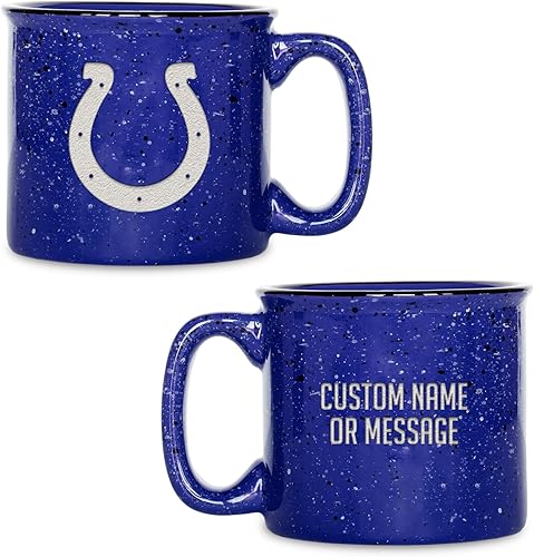 Miniatura 23 de Rico Industries NFL New York Giants - Taza de café personalizada de 12 onzas con logotipo grabado con láser profundo, taza de cerámica para acampar
