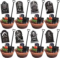 Vista 65 de Rsstarxi Paquete de 36 adornos para cupcakes de Halloween, bruja, fantasma, magdalenas, murciélagos, arañas, gatos, decoración de pasteles
