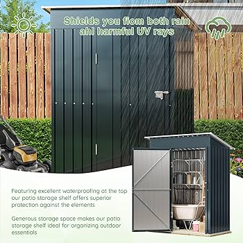 Amazon.com : Breezz 5x3FT Vertical Outdoor Steel Storage Shed